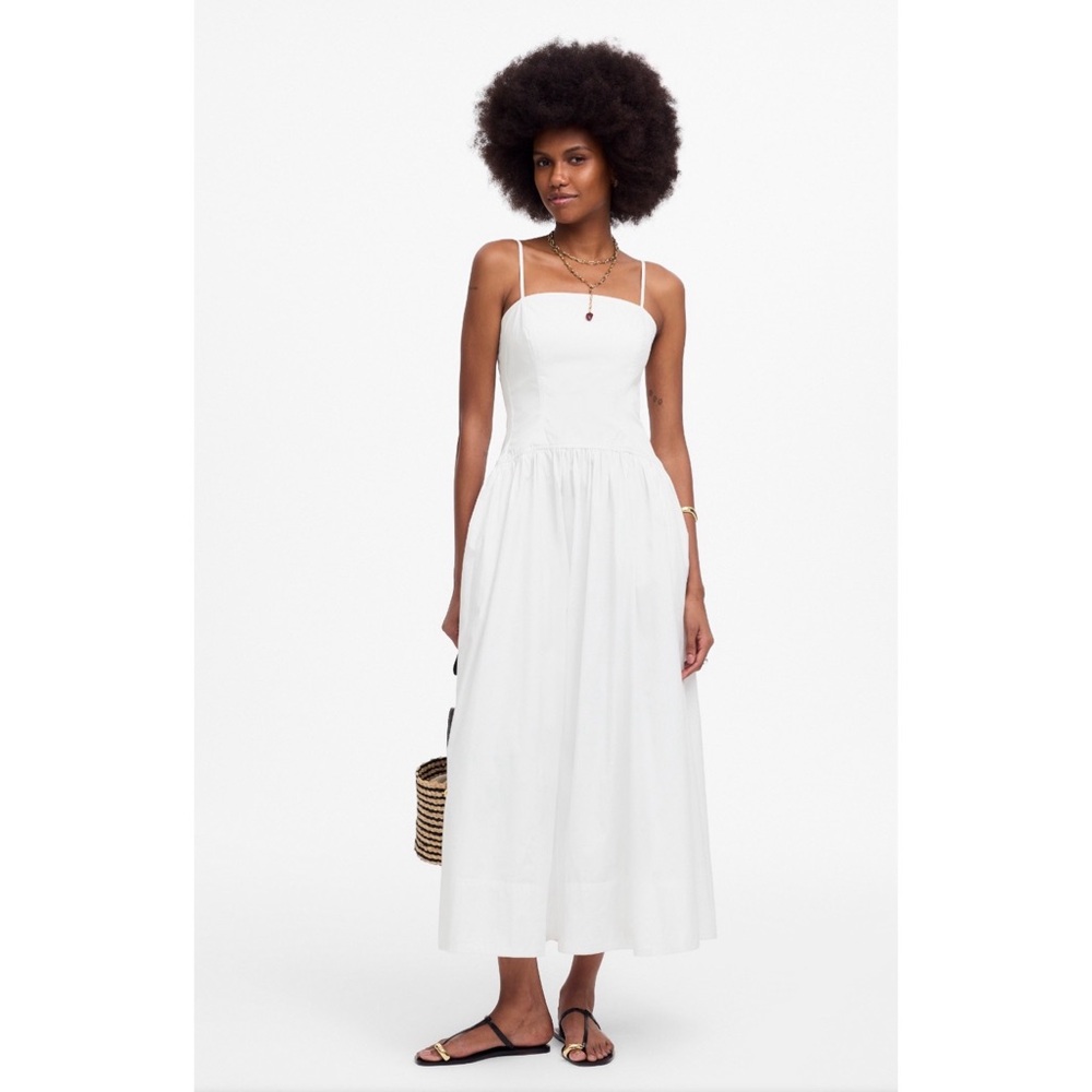 Madewell Poplin Seamed Maxi Dress